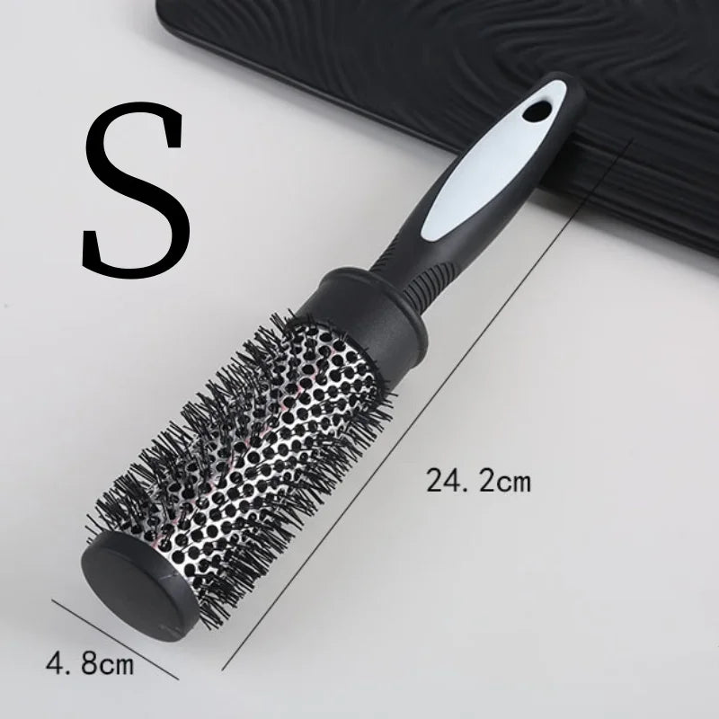 Brosse de coiffage ronde chauffante en aluminium