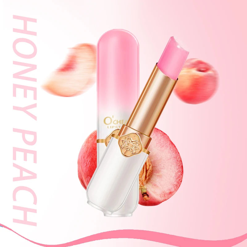 Rouge à lèvres coloré O'CHEAL, parfum pêche