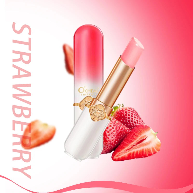 Rouge à lèvres coloré O'CHEAL, parfum pêche
