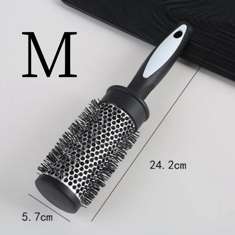 Brosse de coiffage ronde chauffante en aluminium