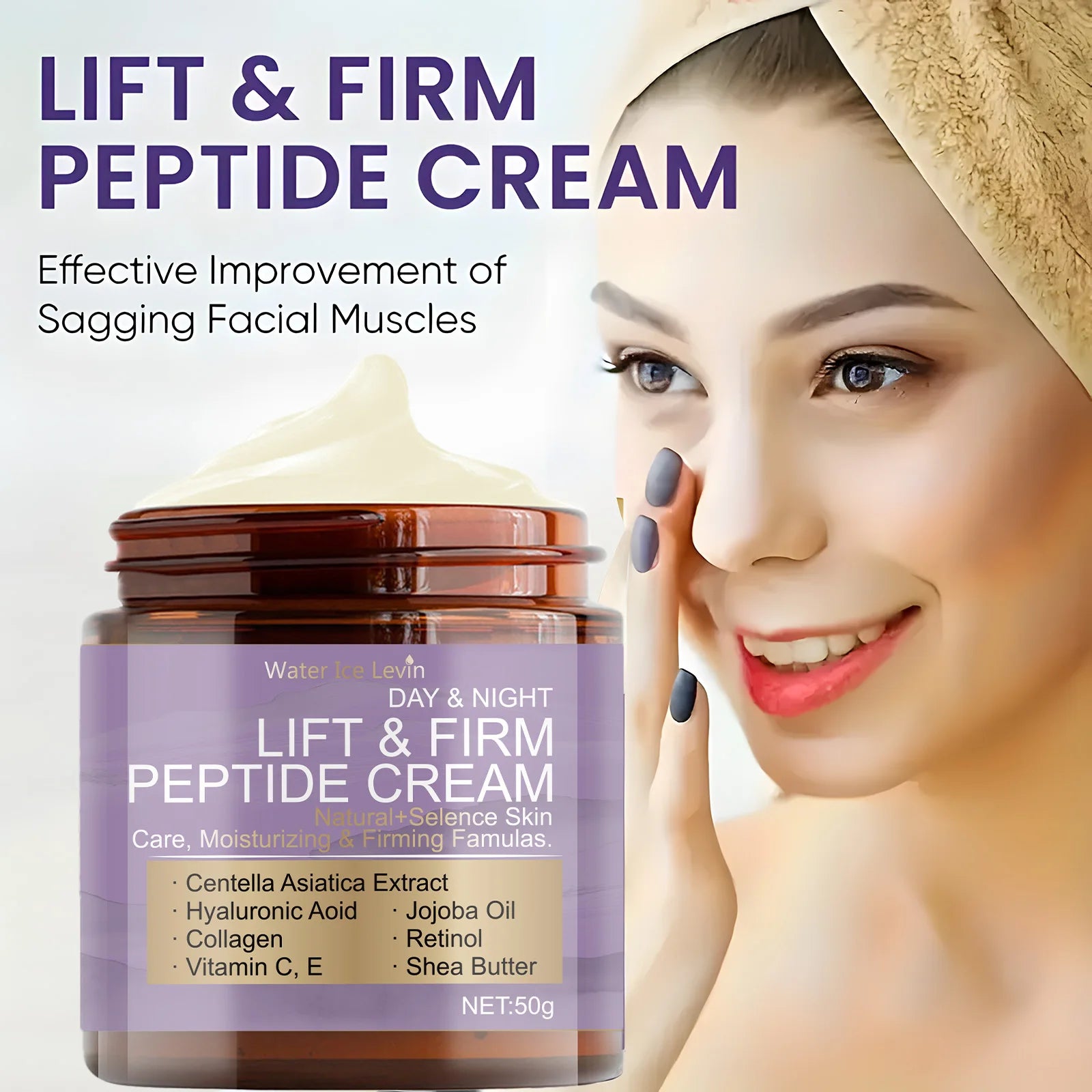 Crème faciale instantanée pour lifting et fermeté de la peau
