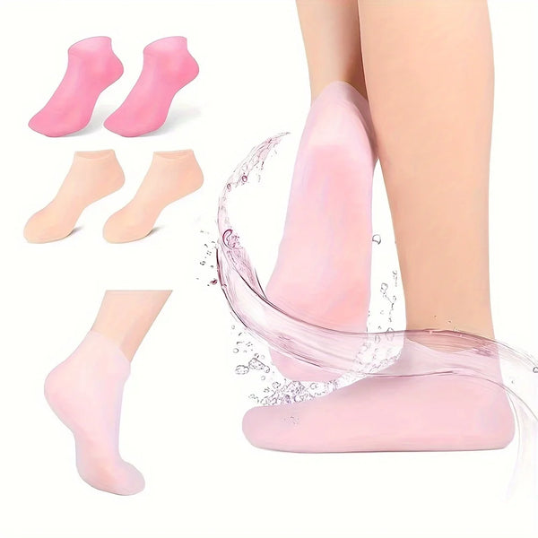 Lot de 2 Chaussettes Hydratantes en Silicone pour Pieds Secs et Fissurés