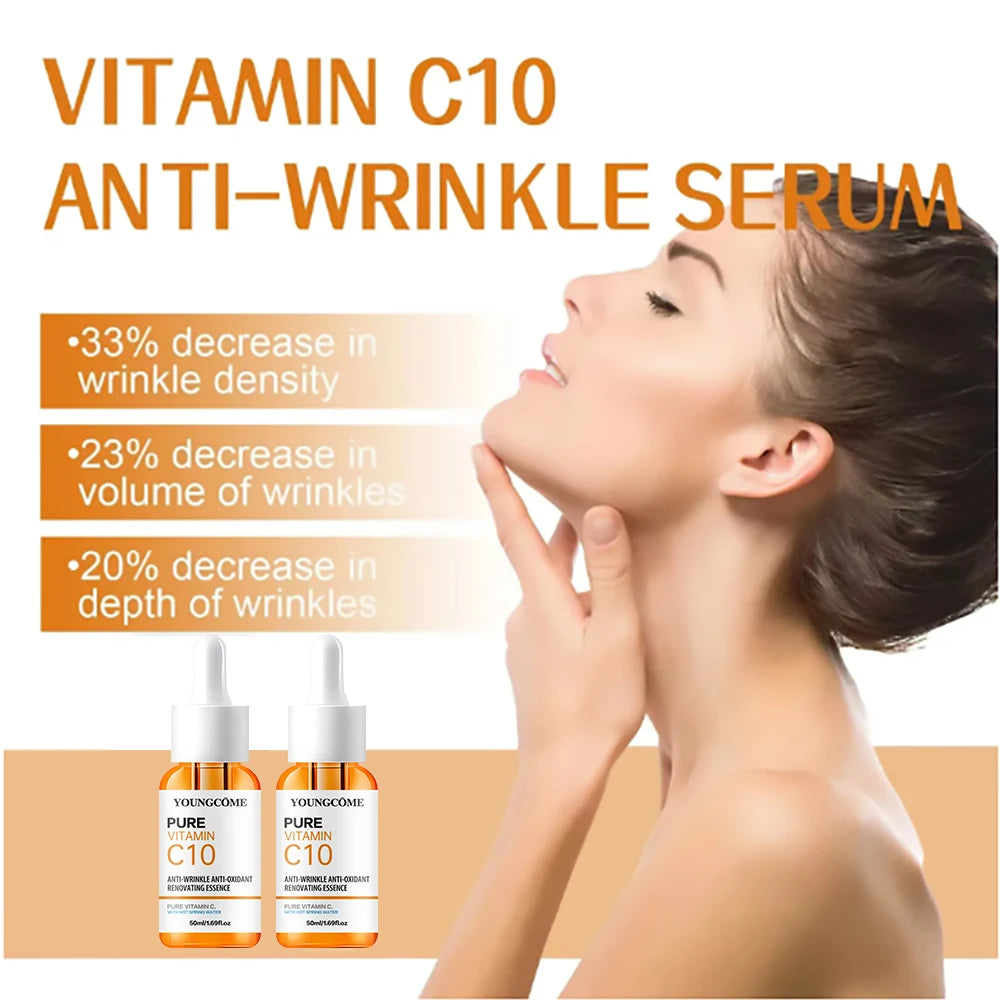 Sérum Visage à la Vitamine C, Acide Hyaluronique et Effet Éclaircissant pour Peaux Sombres