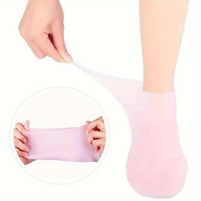 Lot de 2 Chaussettes Hydratantes en Silicone pour Pieds Secs et Fissurés