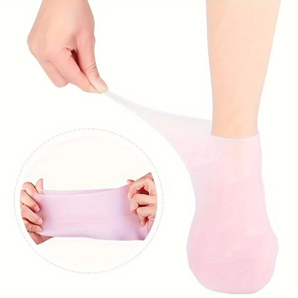 Lot de 2 Chaussettes Hydratantes en Silicone pour Pieds Secs et Fissurés - alt