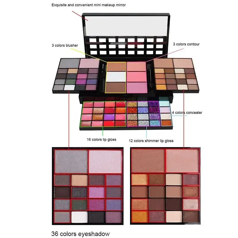 Palette Fards à Paupières 40–78 Couleurs longue Tenue Waterproof