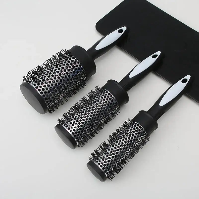 Brosse de coiffage ronde chauffante en aluminium