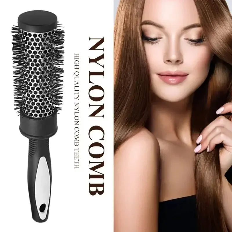 Brosse de coiffage ronde chauffante en aluminium
