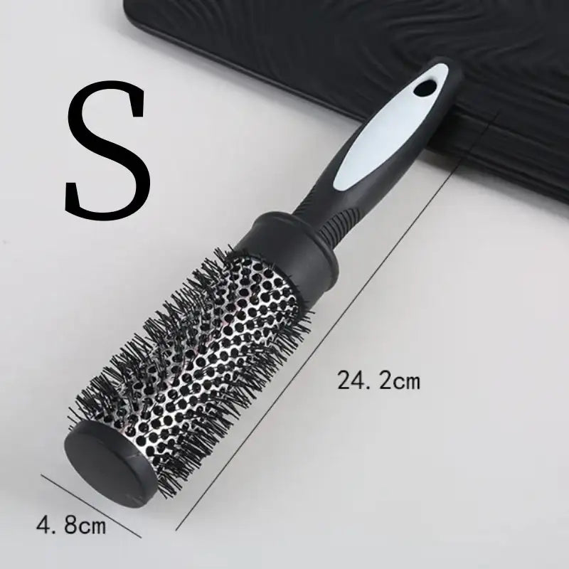 Brosse de coiffage ronde chauffante en aluminium