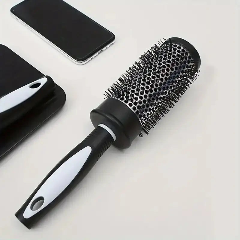 Brosse de coiffage ronde chauffante en aluminium